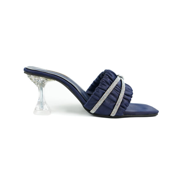 Elegant Navy Blue Mules with Crystal Accents - Image 2