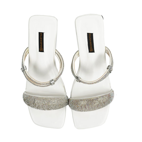 Sleek White Mules with Square Toe heel - Image 4