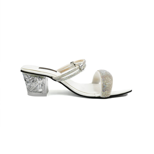 Sleek White Mules with Square Toe heel - Image 2