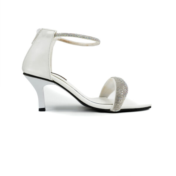 White Glitter-Embellished Strappy heels - Image 2